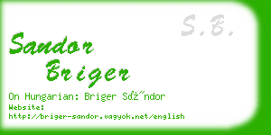 sandor briger business card